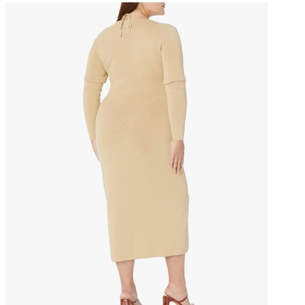 The Drop Women's Corbin Long-Sleeve Halter Detail Cutout Midi Dress - Picture 3 of 12